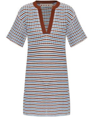 Marni Dress With A Striped Pattern - White