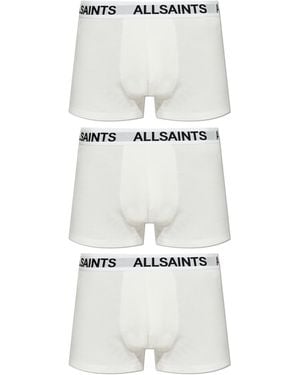 AllSaints Three-Pack Of Cotton Boxers - White