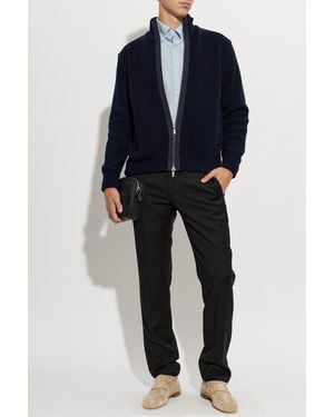 Paul & Shark Cardigan With Quilted Back - Blue