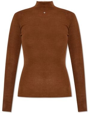 Versace Long-Sleeve Turtleneck - Brown