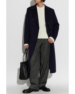 Dolce & Gabbana Wool Coat With Single Vent - Blue