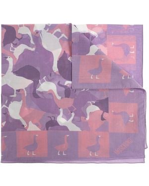 Moschino Cotton Scarf With Print - Pink