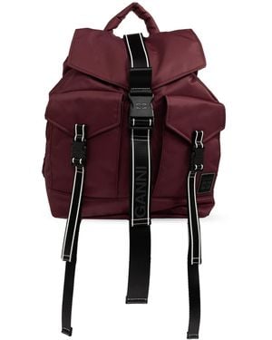 Ganni Backpack With Logo Patch - Red