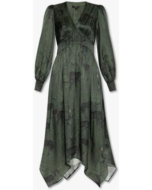 AllSaints 'estelle' Satin Dress - Green
