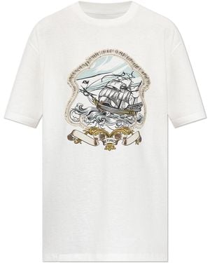 Etro Cotton T-Shirt With Print - White
