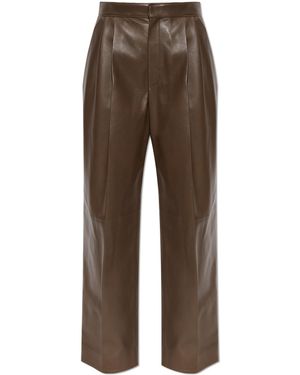 Bottega Veneta Leather Trousers - Brown
