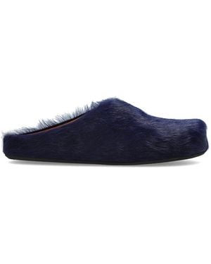 Marni Fur Slides - Blue
