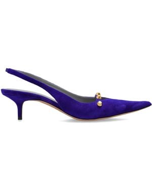 Balenciaga 'M.City' Heeled Slingback Court Shoes - Blue