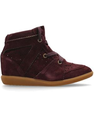 Isabel Marant "Bobby" Suede Wedge Shoes - Brown