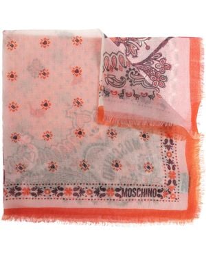 Moschino Cashmere Scarf With Print - Pink