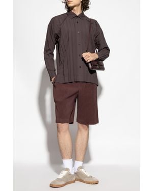 Homme Plissé Issey Miyake Pleated Shorts - Brown