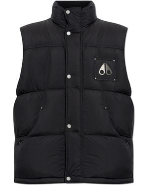 Moose Knuckles Down Gilet With Logo Application - Black