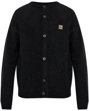 American Vintage Cardigan With Logo Patch - Black