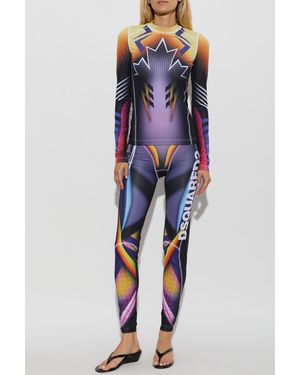 DSquared² Leggings With Logo - Blue