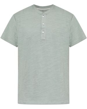 Rag & Bone T-Shirt With A Buttoned Neckline - Green
