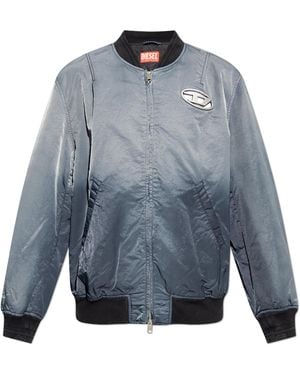 DIESEL Oversize Fit Bomber Jacket - Blue