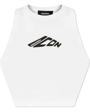 DSquared² Short Sleeveless Top - White