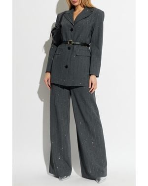 Self-Portrait Pants With Shimmering Sequins - Black