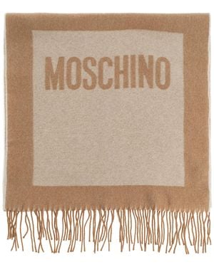 Moschino Scarf With Logo - Natural