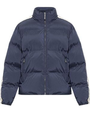Palm Angels Insulated Jacket With Logo - Blue
