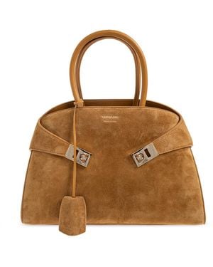 Ferragamo Suede Bag 'Hug' - Brown
