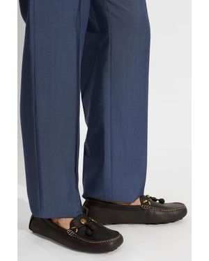 Versace Leather Moccasins "Robin" - Blue