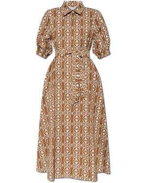 Max Mara Dress With 'Luxigi' Monogram - Natural