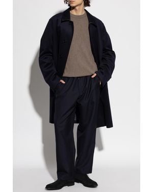 Brioni Wool Sweater With Decorative Knit - Black