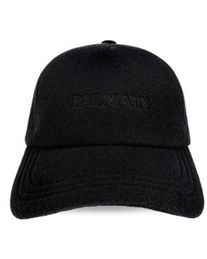 Balmain Wool Baseball Cap - Black