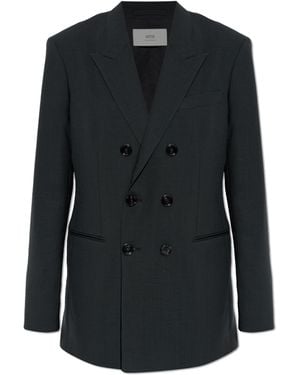 Ami Paris Double-Breasted Blazer - Black