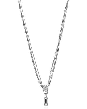 McQueen Necklace With Shimmering Crystals - Metallic