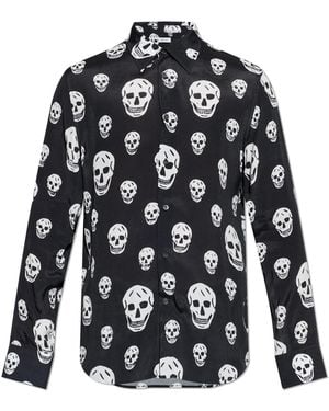 McQueen Shirt With A Distinctive Skull Motif - Black