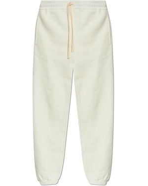 Jil Sander Sweatpants With Ribbed Cuffs - White