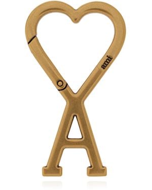 Ami Paris Keychain With Logo - Metallic