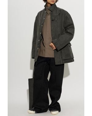 Rick Owens Denim Jacket With Pockets - Black