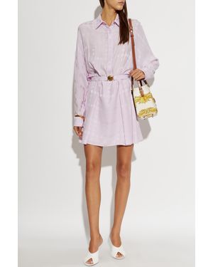 Versace Silk Dress With The Head Of Medusa - Pink