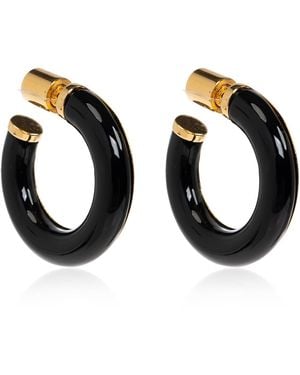 Alaïa Round Resin Earrings - Black