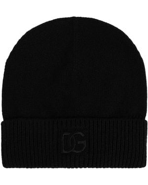 Dolce & Gabbana Cashmere Hat With Appliqué - Black