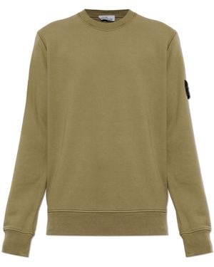 Stone Island Sweatshirt With Logo Patch - Green