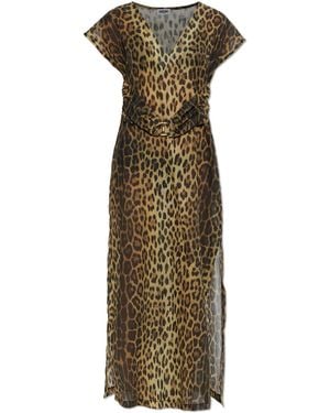 Moschino Beach Dress With Animal Print - Green