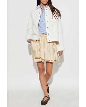 Loewe Denim Jacket With Side Slit - Natural
