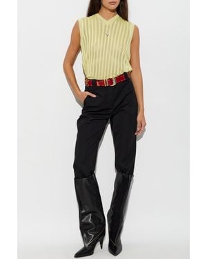 Versace Wool Pleat-Front Pants - Blue