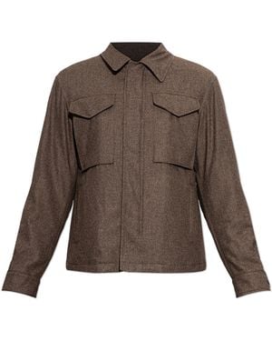 Eleventy Insulated Jacket With Pockets - Brown