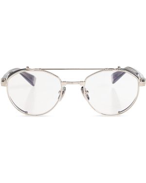 Balmain 'Brigade Iv' Corrective Glasses - Metallic