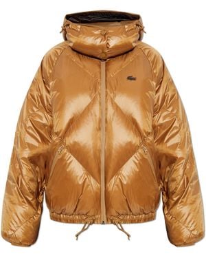 Lacoste Down Jacket With Detachable Hood - Brown