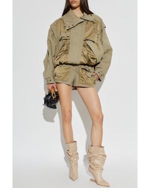 Balmain Cargo Shorts Made From Combined Materials - Natural