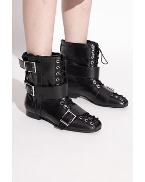 Ganni Ankle Boots Made Of Eco Leather - Black