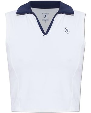 Sporty & Rich Sleeveless Top With Sweetheart Neckline - Blue