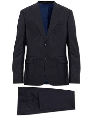 Paul Smith Wool Suit With Pinstripe Pattern - Blue