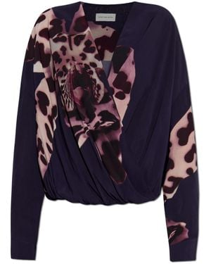 Dries Van Noten V-Neck Top - Blue